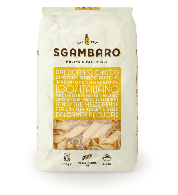 Pasta Sgambaro Mezze Penne Rigate n.95 – włoski makaron 500g - dostępny w hurtowni WT Hurt