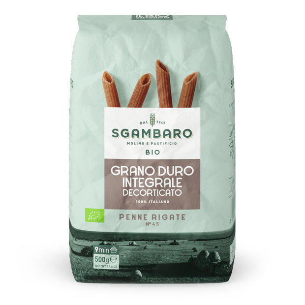 Sgambaro Penne Rigate n.45 Integrale – włoski makaron pełnoziarnisty 500g - dostępny w hurtowni WT Hurt