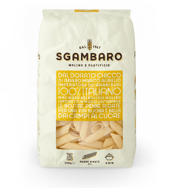 Pasta Sgambaro Penne Rigate n.91 – włoski makaron 500g - dostępny w hurtowni WT Hurt