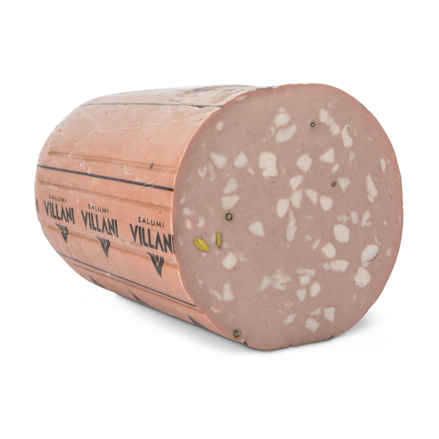 Mortadella Nettuno con pistacchi – klasyczna mortadela bolońska z dodatkiem pistacji (15 kg – pół sztuki) dostępny w  hurtowni WT Hurt