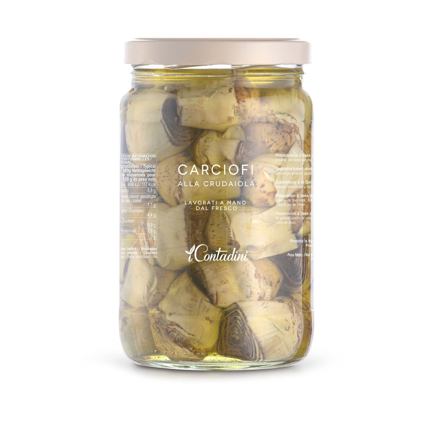 Carciofi alla Crudaiola Karczochy „Crudaiola” – w słoiku 1,6 kg - dostępny w  hurtowni WT Hurt
