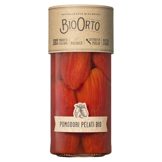 BioOrto Pomodori Pelati Bio – Włoskie pomidory całe bez skórki - dostępny w  hurtowni WT Hurt