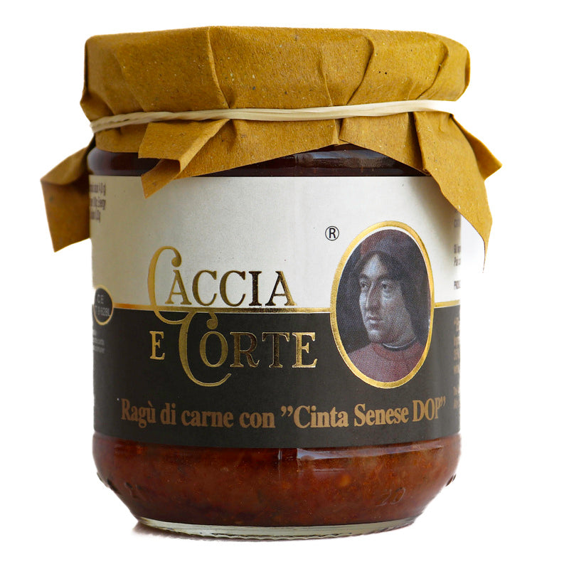 Caccia e Corte Ragù di Cinta Senese DOP - sos z toskańskiej wieprzowiny 180g - dostępny w  hurtowni WT Hurt