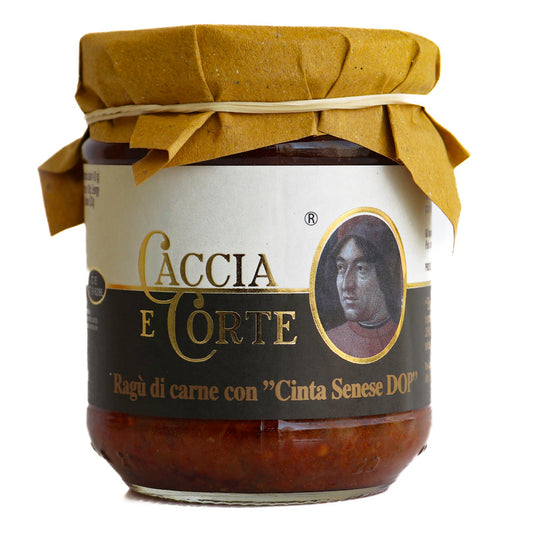 Caccia e Corte Ragù di Cinta Senese DOP - sos z toskańskiej wieprzowiny 180g - dostępny w  hurtowni WT Hurt