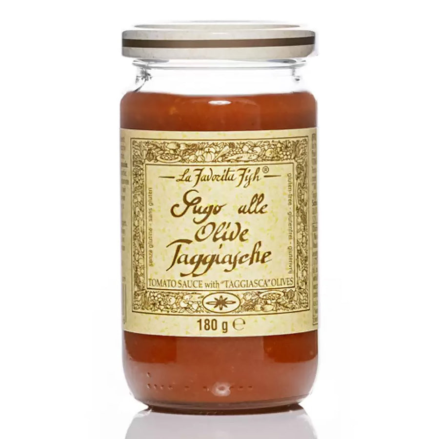 La Favorita Fish Sugo alle Olive Taggiasche – sos pomidorowy z oliwkami 180 g - dostępny w  hurtowni WT Hurt